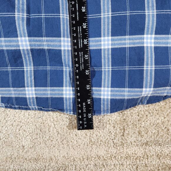 LAUREN Ralph Lauren Blue Plaid 3/4 Sleeve Button Down Size XL Embroidered - Picture 7 of 8